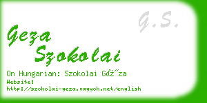 geza szokolai business card